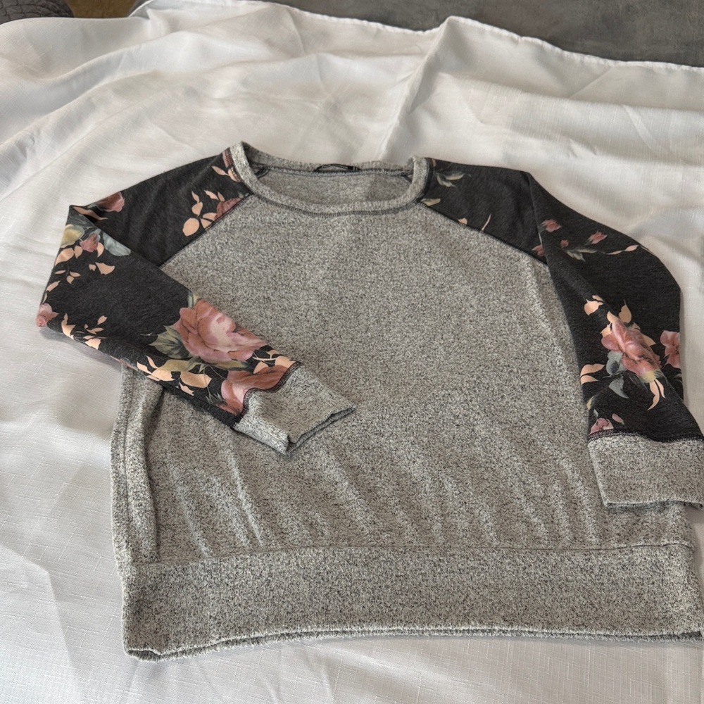 Floral Sleeve Gray long sleeve
